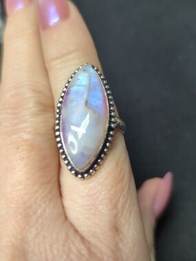 Pink Moonstone Ring Sz 9 1/4